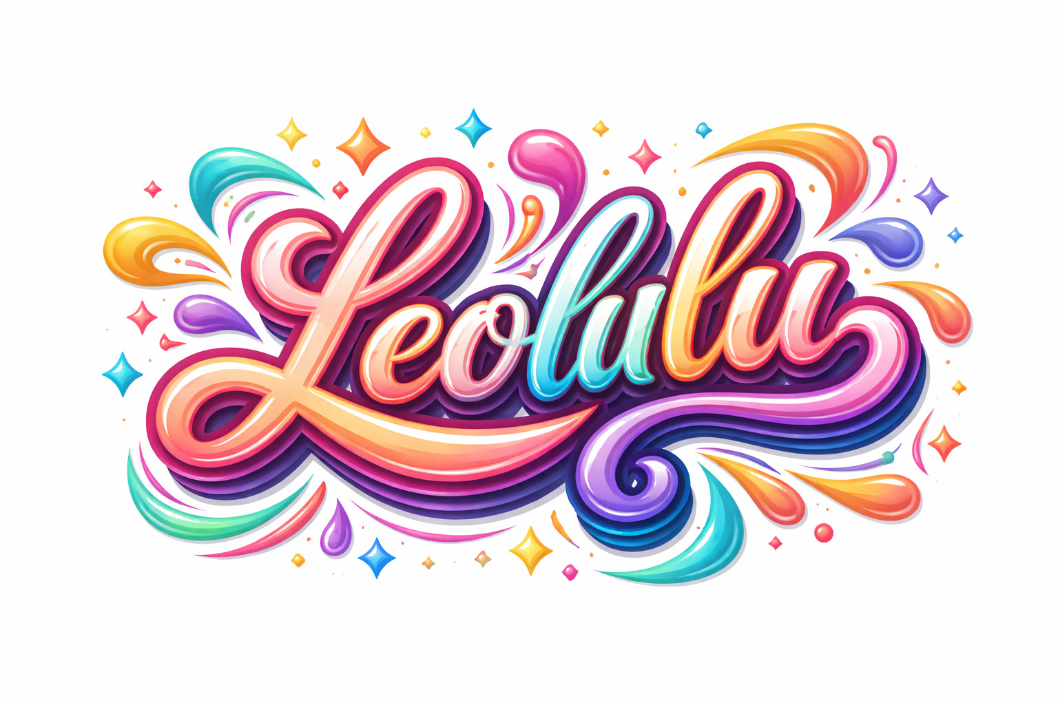 Creative typography design showing the word leolulu in a modern artistic style