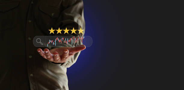 Investor analyzing stock market data on 5stars stocks.com platform